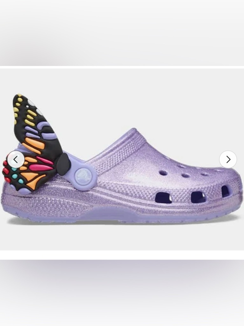 Butterfly crocs size 5c